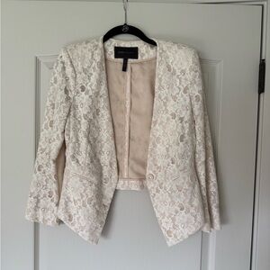 BCBGMAXAZRIA Cream Lace Women's Blazer